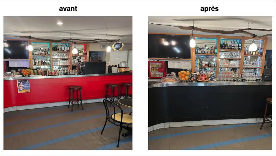 Rénovation du comptoir du bar "Le Mistral" à Saint-Mandrier