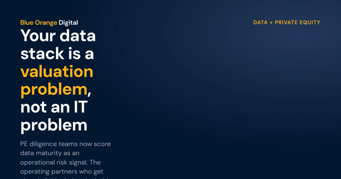 Your portfolio company's data stack is a valuation problem, not an IT problem