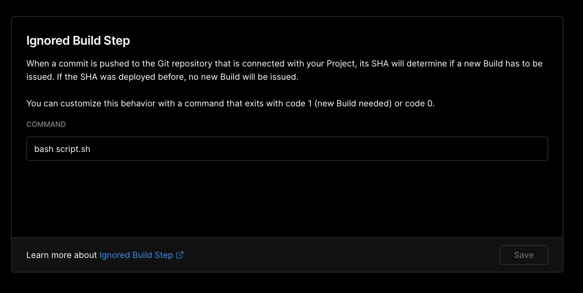 Command to run out script before building