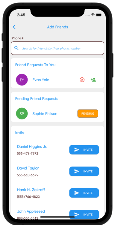 Screenshots showcasing the Seamless Contact Integration feature.
