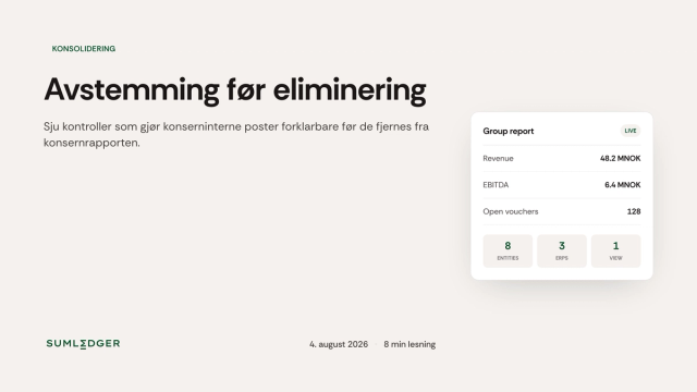 Sumledger bloggbild om sju kontroller före eliminering av koncerninterna poster.