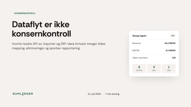 Sumledger bloggbild om skillnaden mellan bättre dataflöde och koncernkontroll.