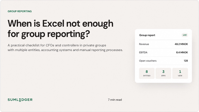 Sumledger blog hero about when Excel is no longer enough for group reporting.