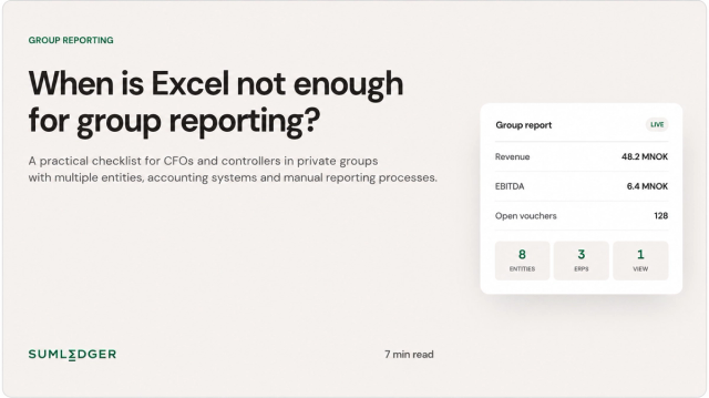 Sumledger blog hero about when Excel is no longer enough for group reporting.