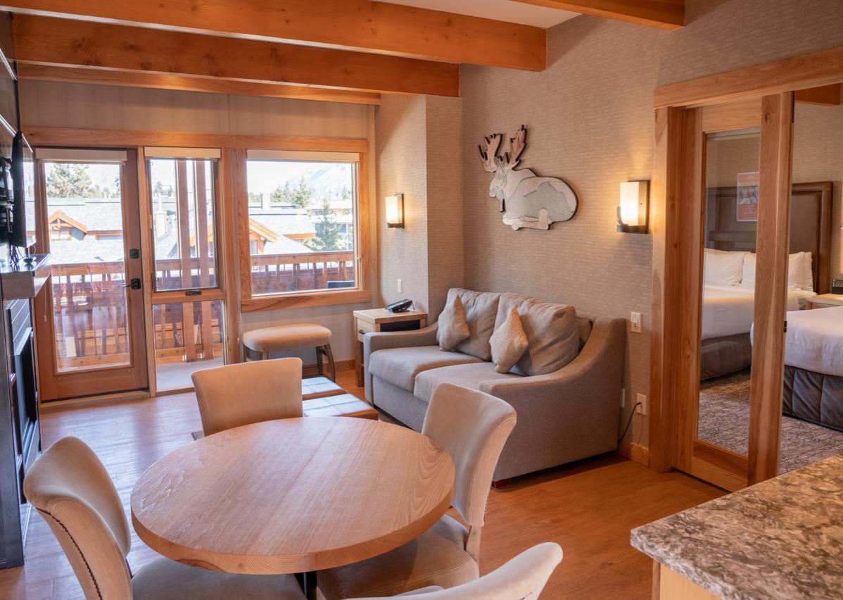 Image of the living area of one of our lodge rooms