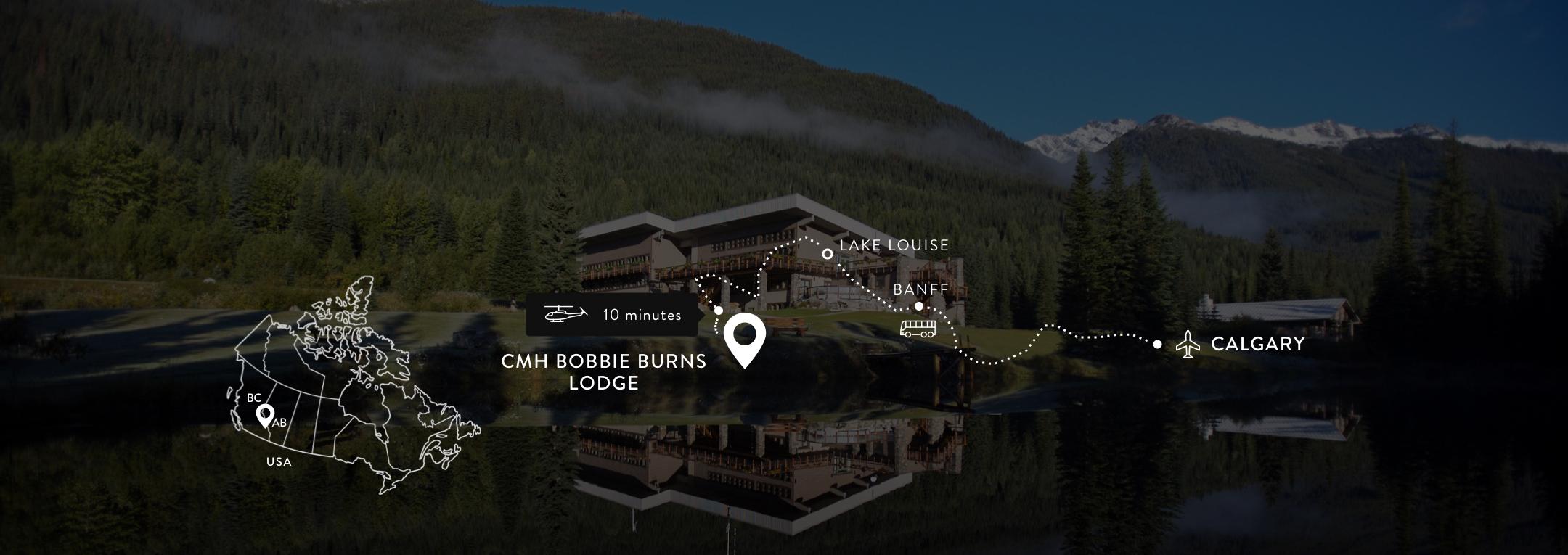 Map route from Calgary to CMH Bobbie Burns