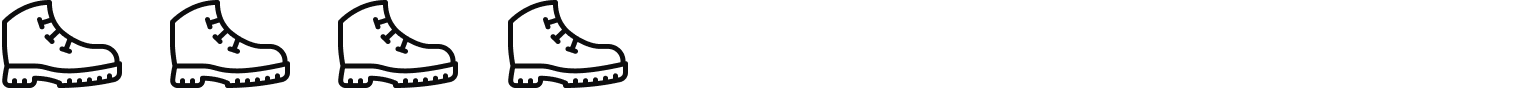 4 of 4 boot icons filled in symbolizing level 4 hiking