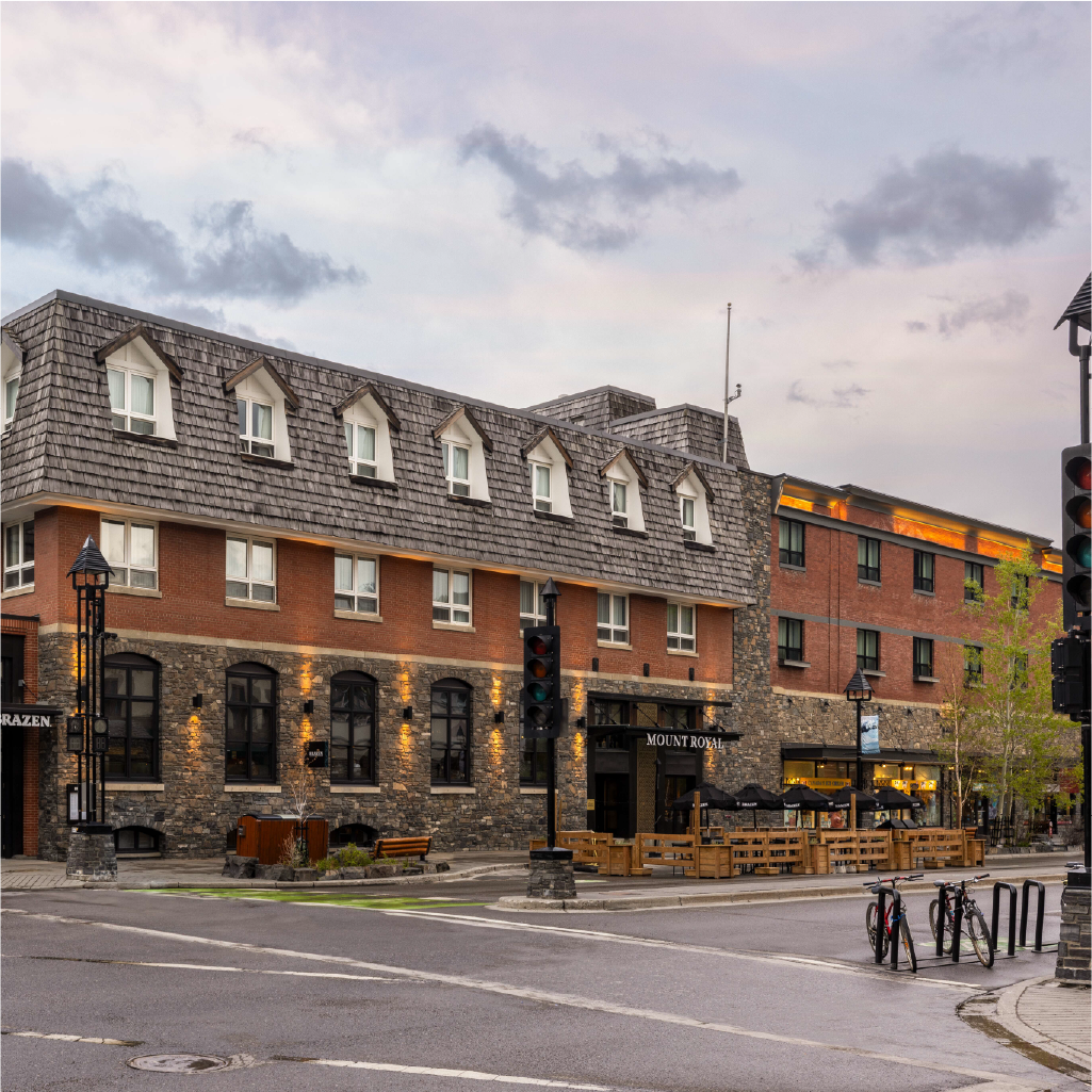 The Mount Royal Hotel pictured in Banff, Canada during the summer time.