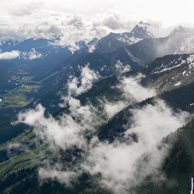 Mountain range with clouds