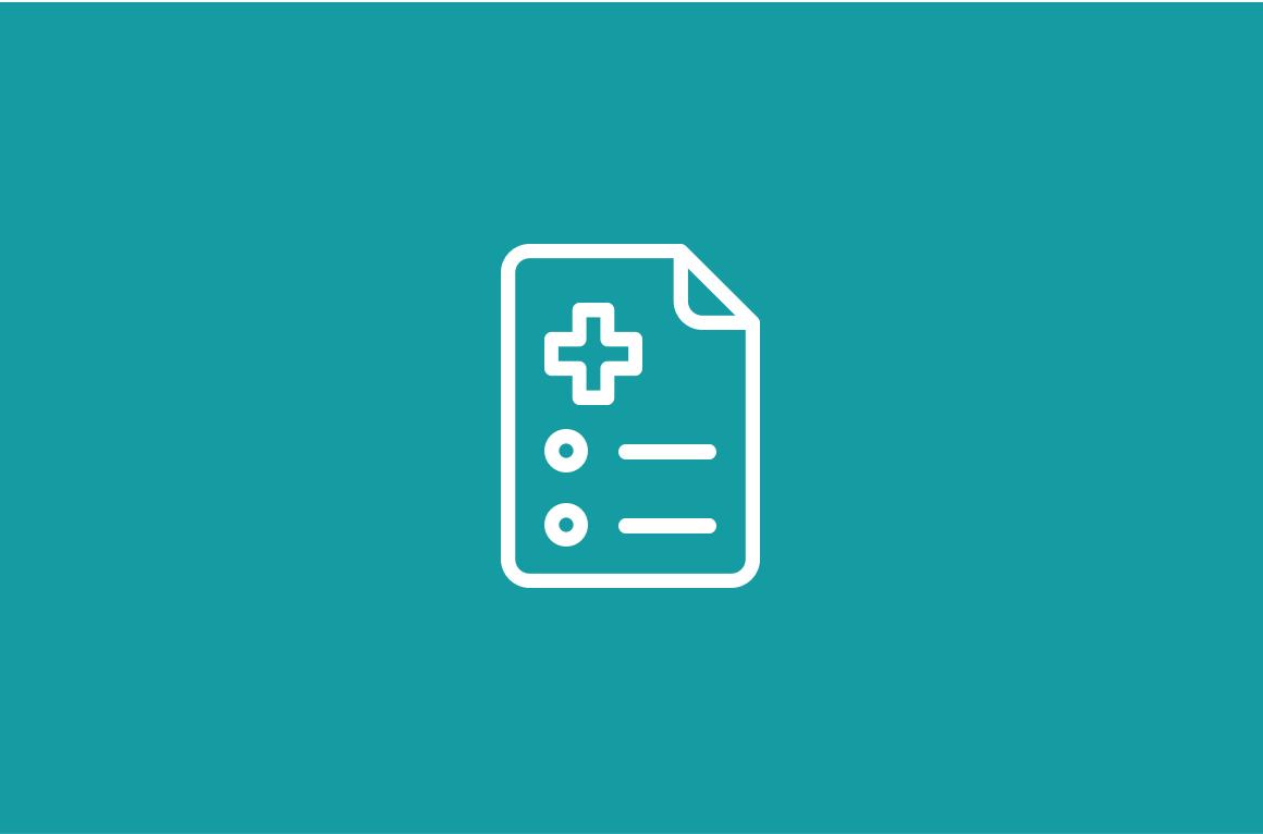 Medical doc icon on teal background