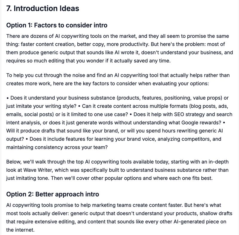 wave writer's fully written blog introduction ideas