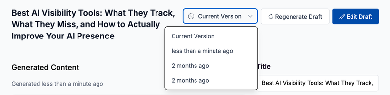 version history screenshot