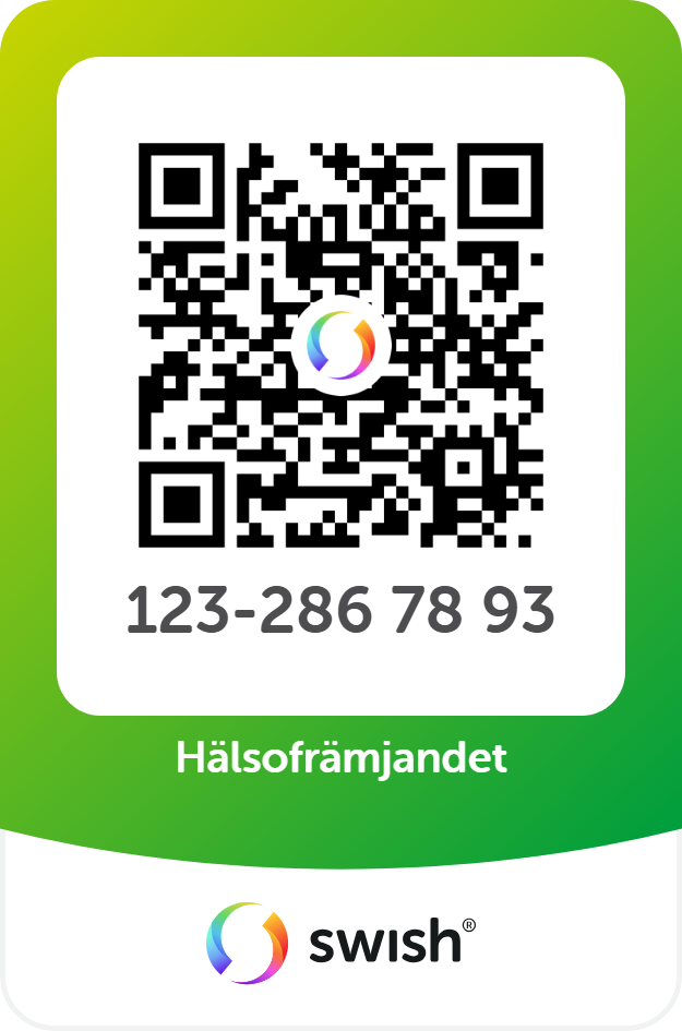 QR-kod för att swisha en gåva till Hälsofrämjandet, Swishnummer 123 286 78 93