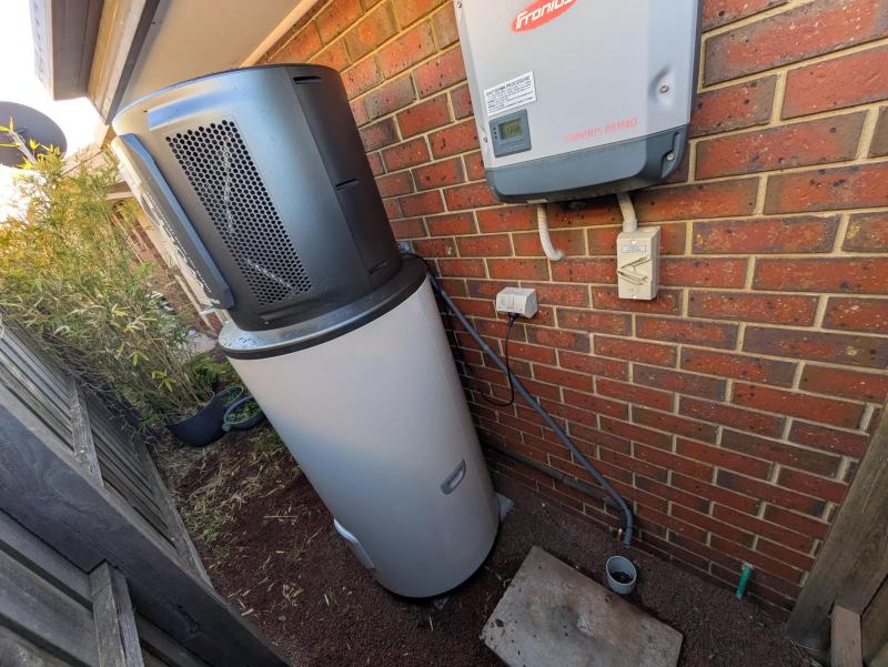 Heat pump hot water system installed at a Melbourne home