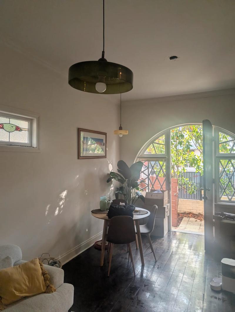 Pendant light in the dining room of a period Melbourne home
