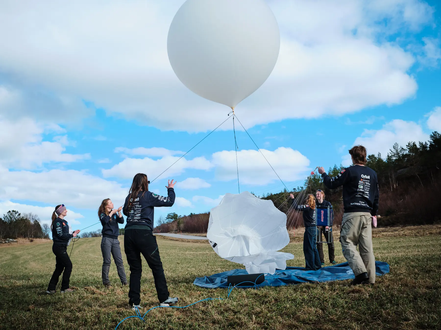Sub-Orbital preparing for launch with their weather balloon!
