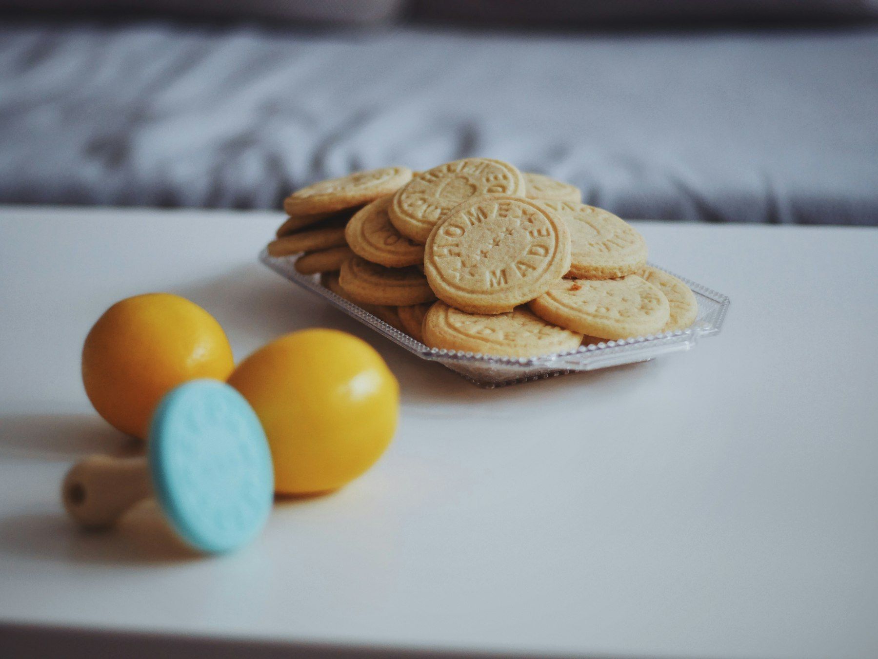 Cookies on white ceramic plate