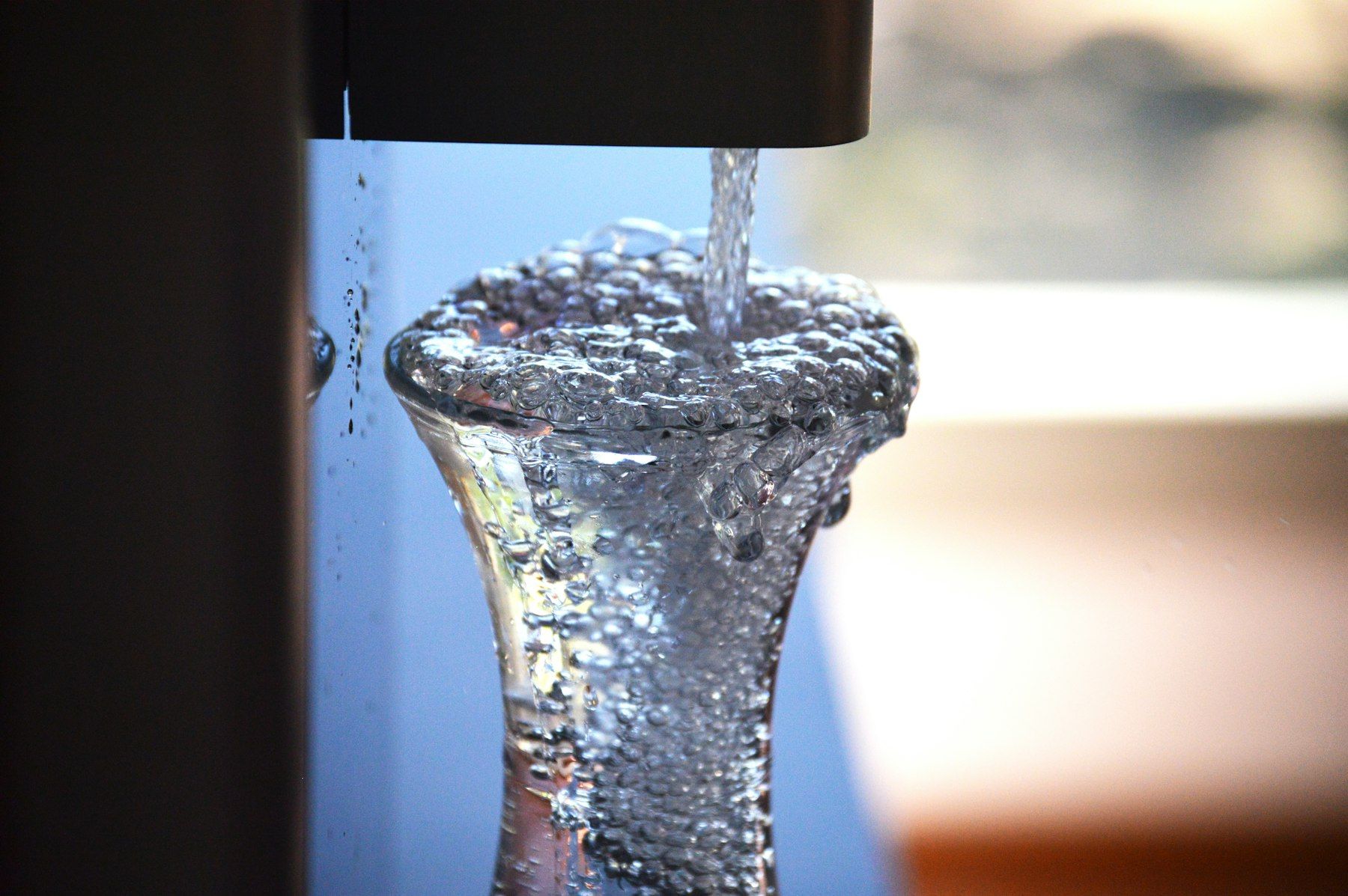 A close-up of a glass of water