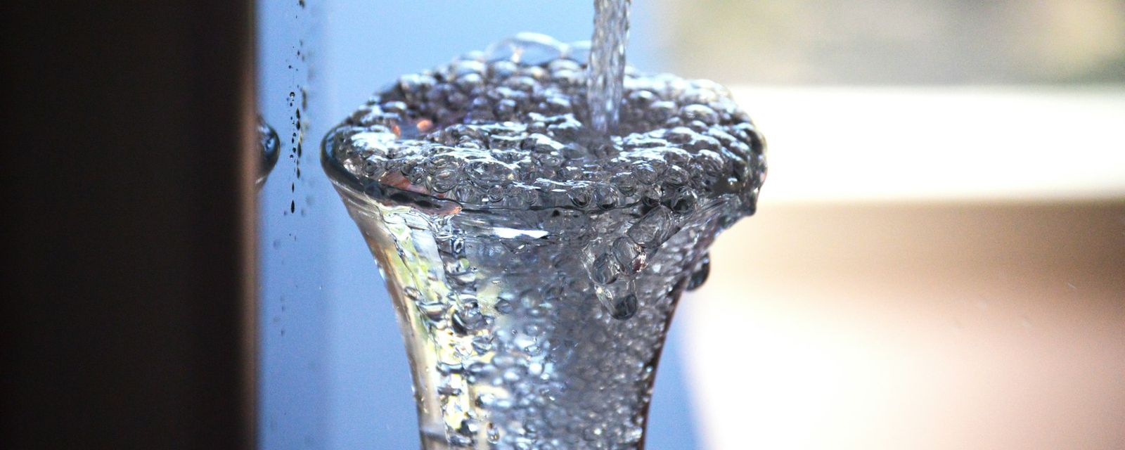 A close-up of a glass of water