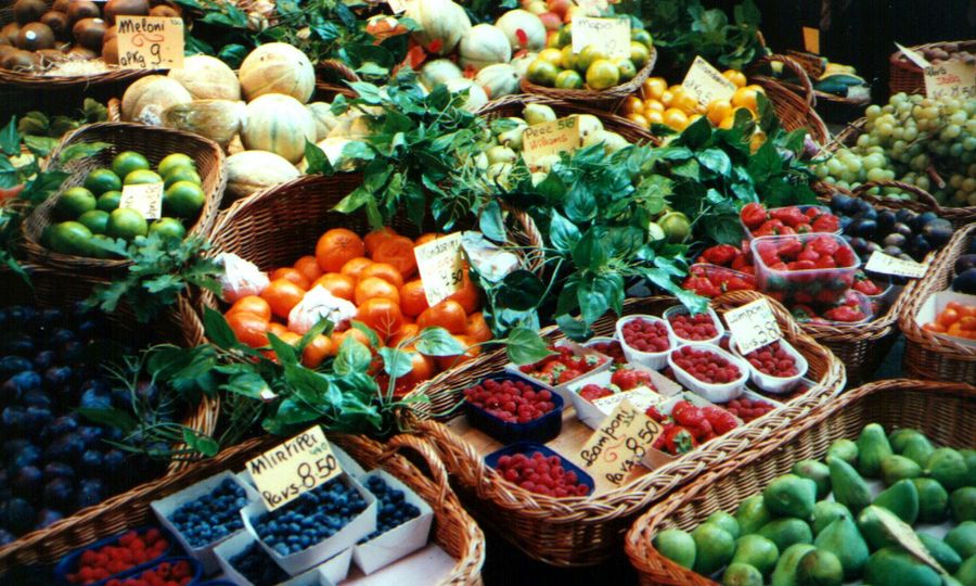 Assorted-color variety of fruits
