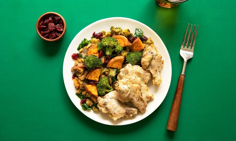 Cooked food on plate
