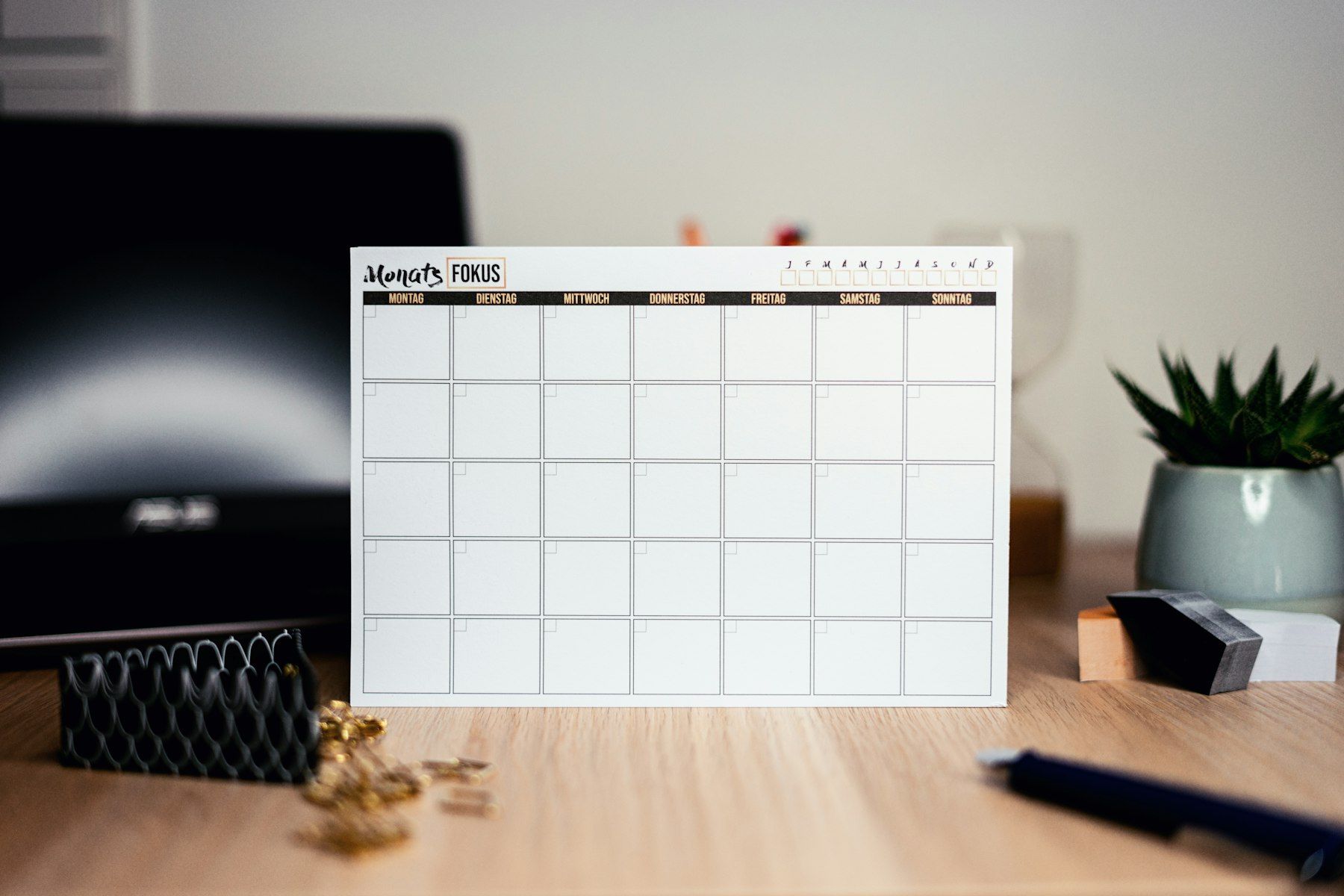 White calendar