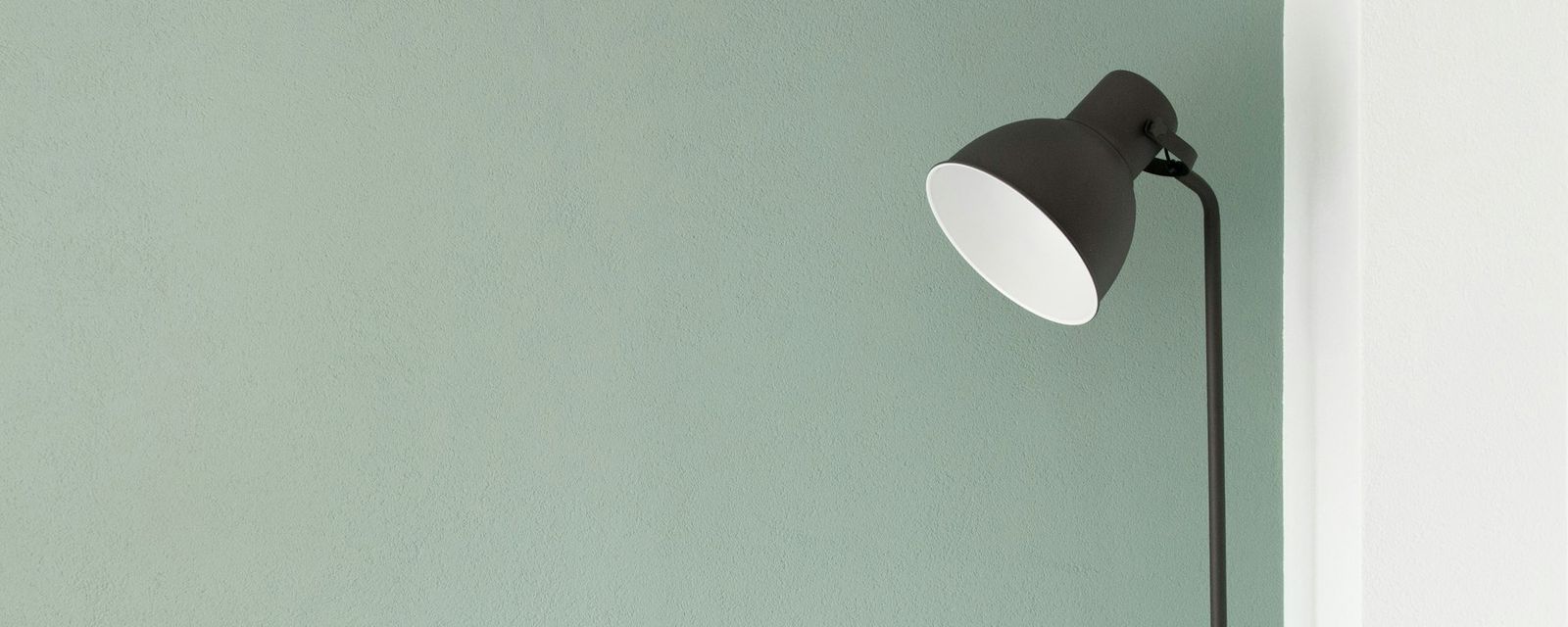 Black floor lamp at the corner