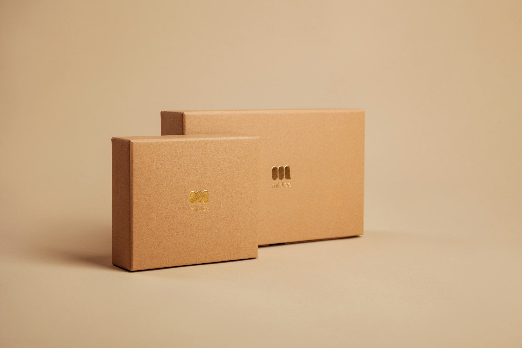 Brown cardboard box on white table
