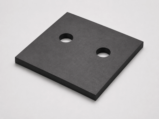 Çelik plaka ile lamine edilmiş, yüksek dayanımlı kauçuk elastomer mesnet yastığı.