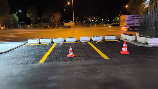 Otopark çizgi boyası ve otopark stoper uygulaması