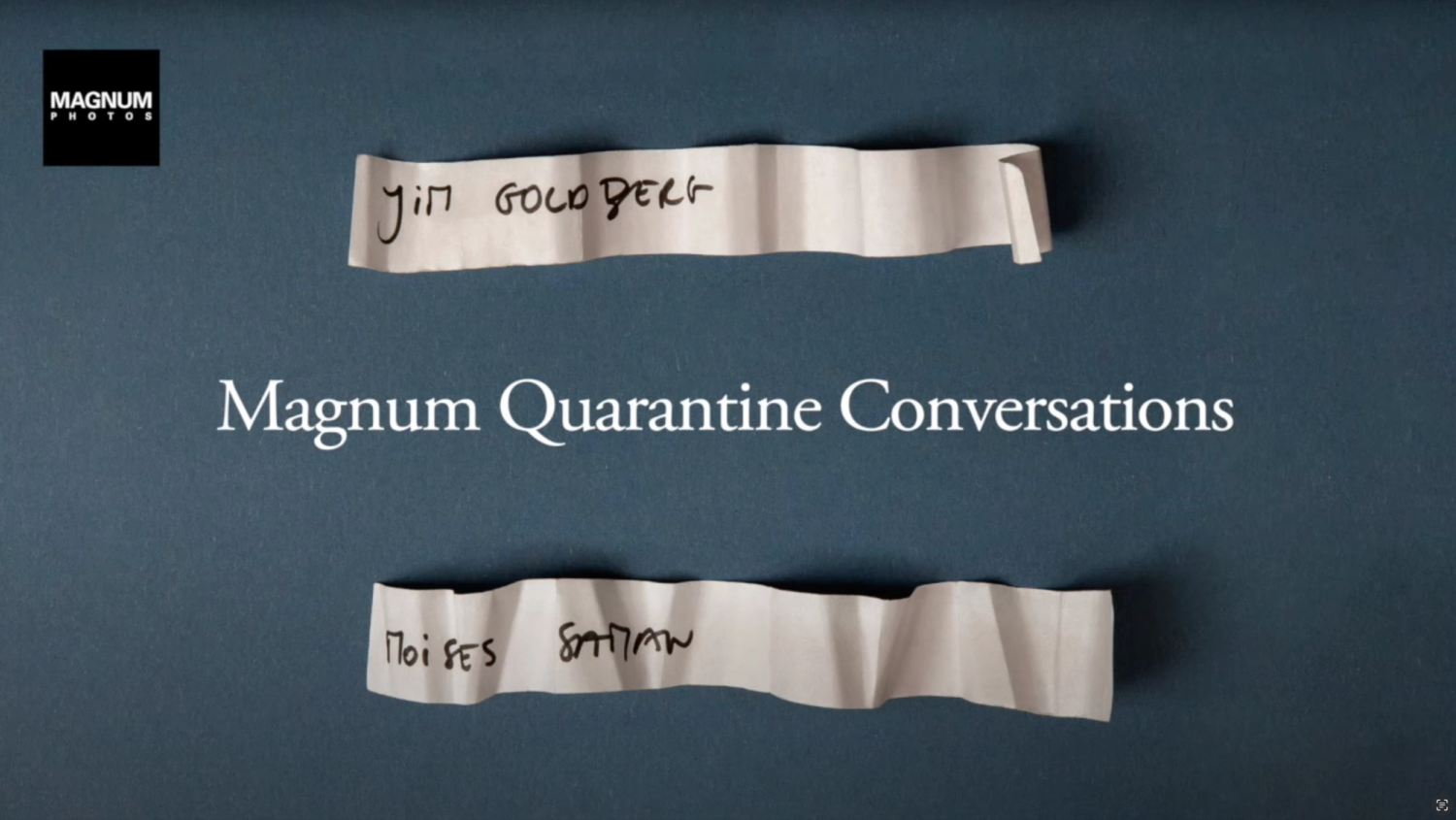 Magnum Quarantine Conversations: Jim Goldberg and Moises Saman – DoBeDo