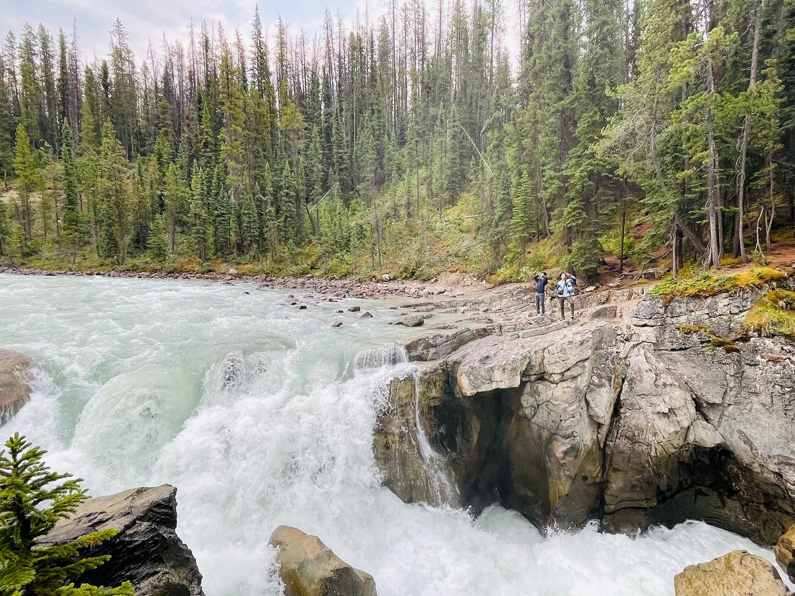 LQ and Kevin attempting to locate Sunwapta Falls 