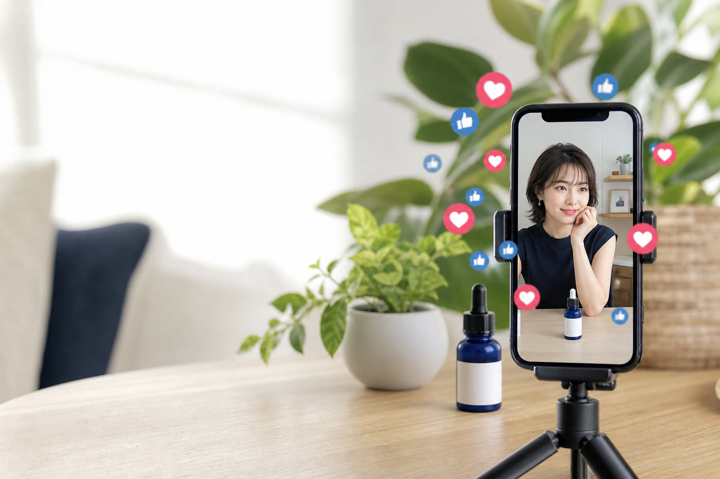 商品より投稿者本人への反応が目立つSNS投稿のイメージ