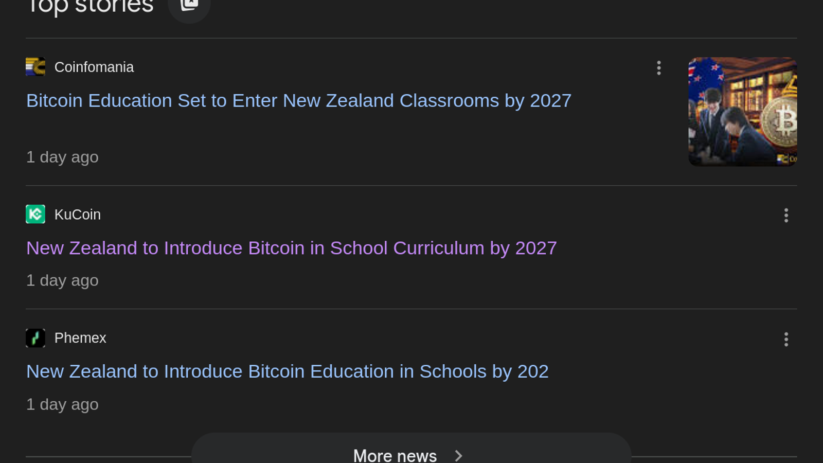 Google News running flase claims that NZ schools teach crypto