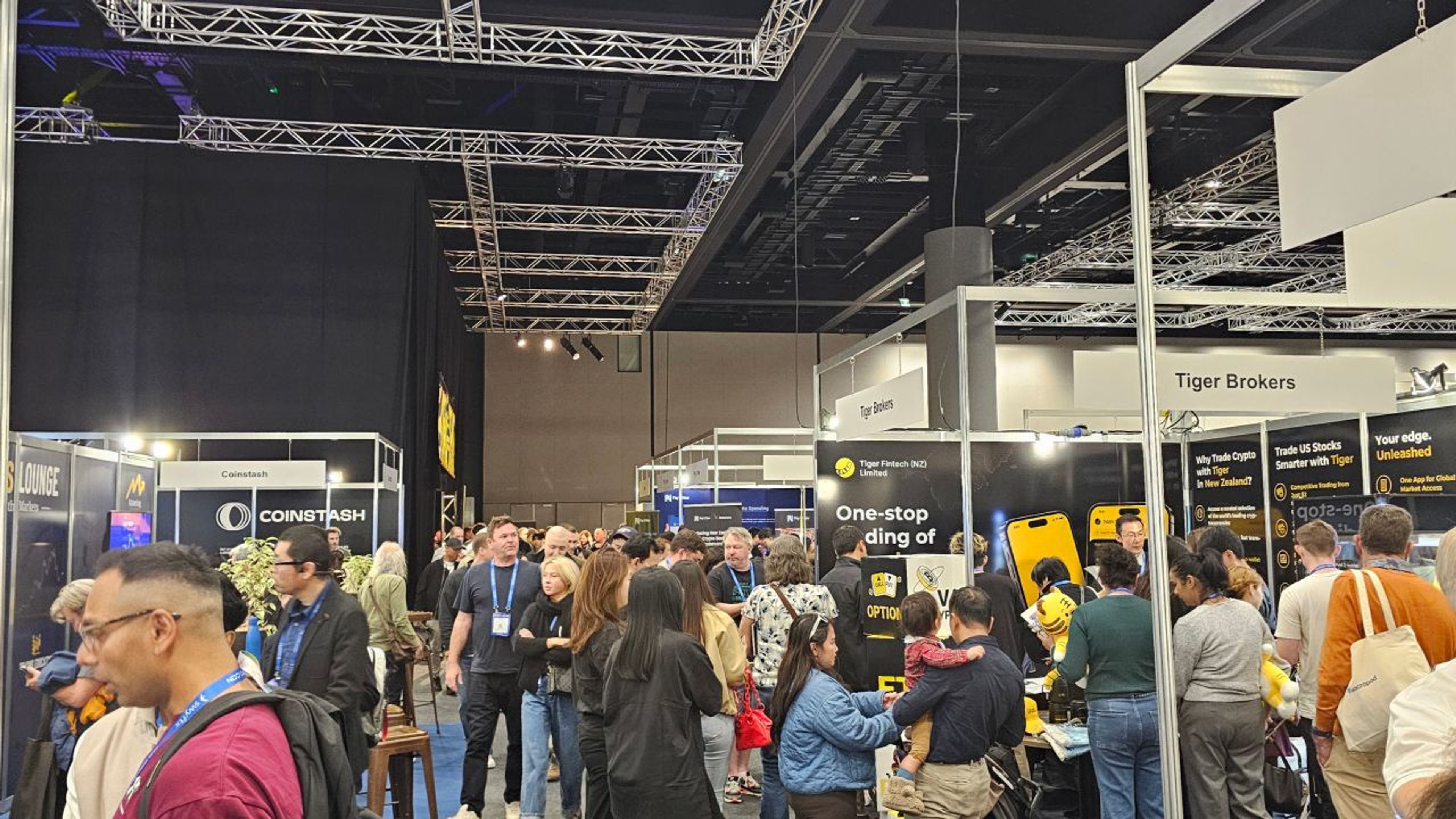 The exhibition floor at NZCryptoCon 2026 featured a solid mix of local New Zealand entities alongside a strong contingent of Australian companies expanding their reach into the NZ market.
