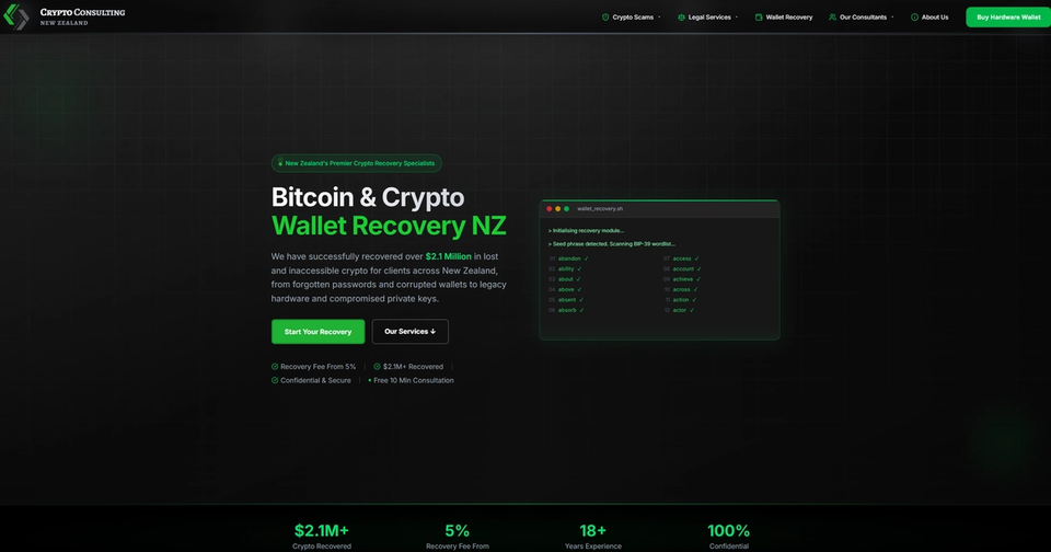 Crypto Consulting NZ - Wallet Recovery Experts NZ