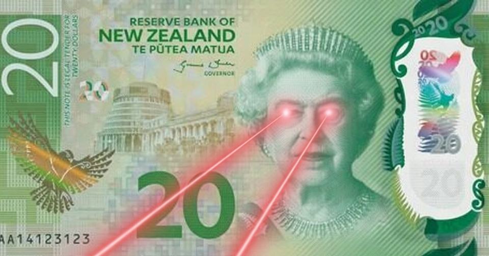 New Zealand 2 dolllar note with Bitcoin maxi eyes