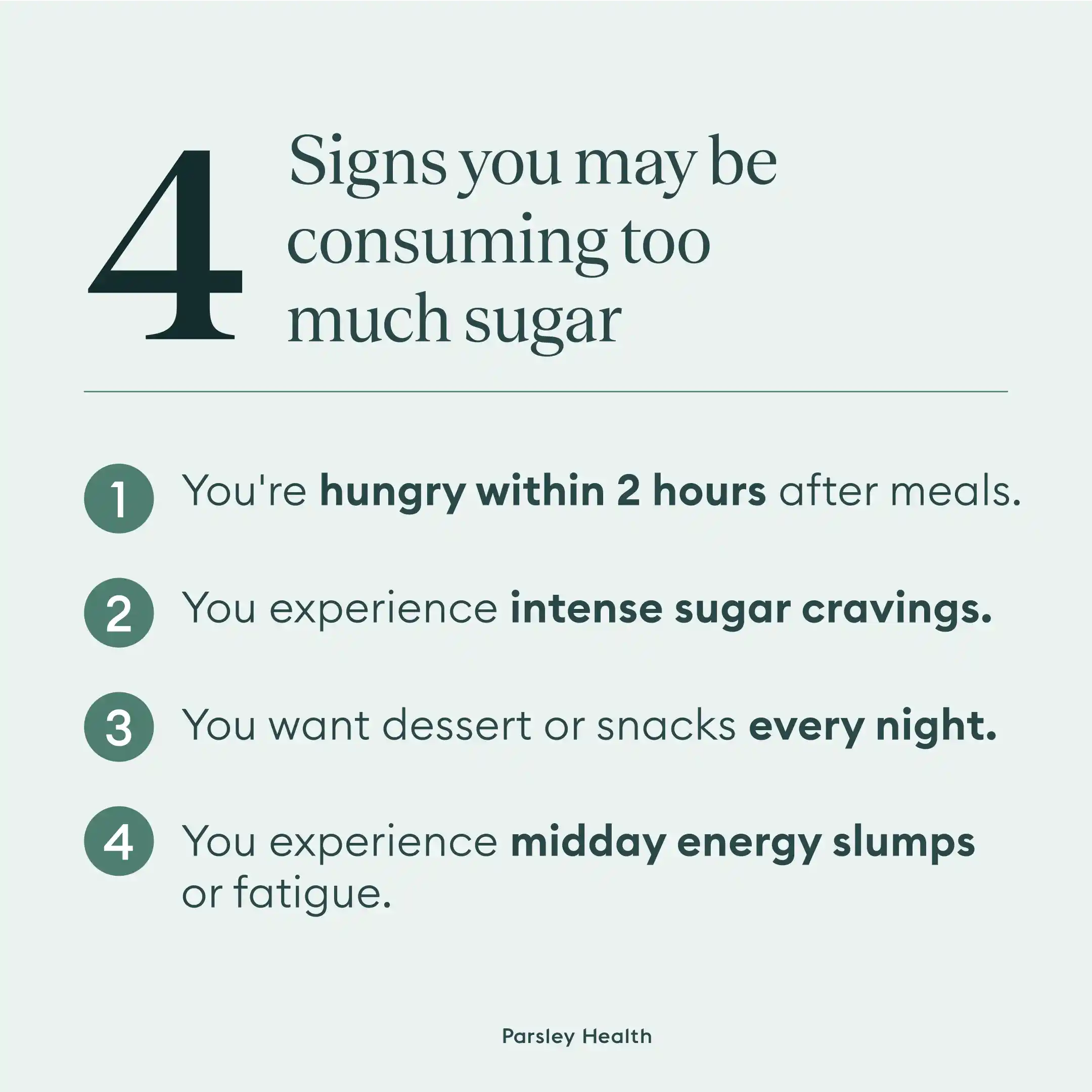 4 signs of too much sugar