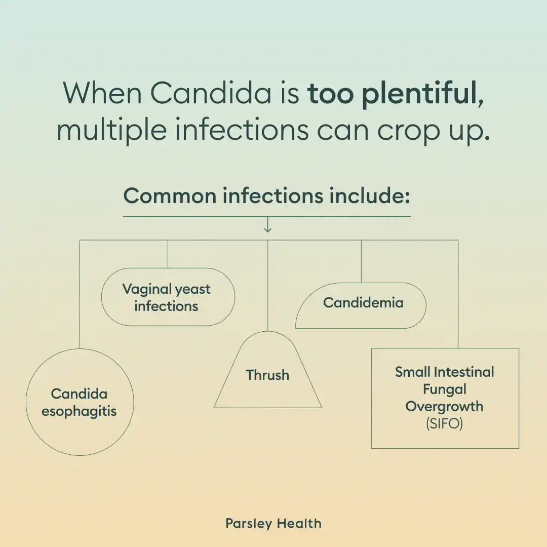 common inflections caused by candida