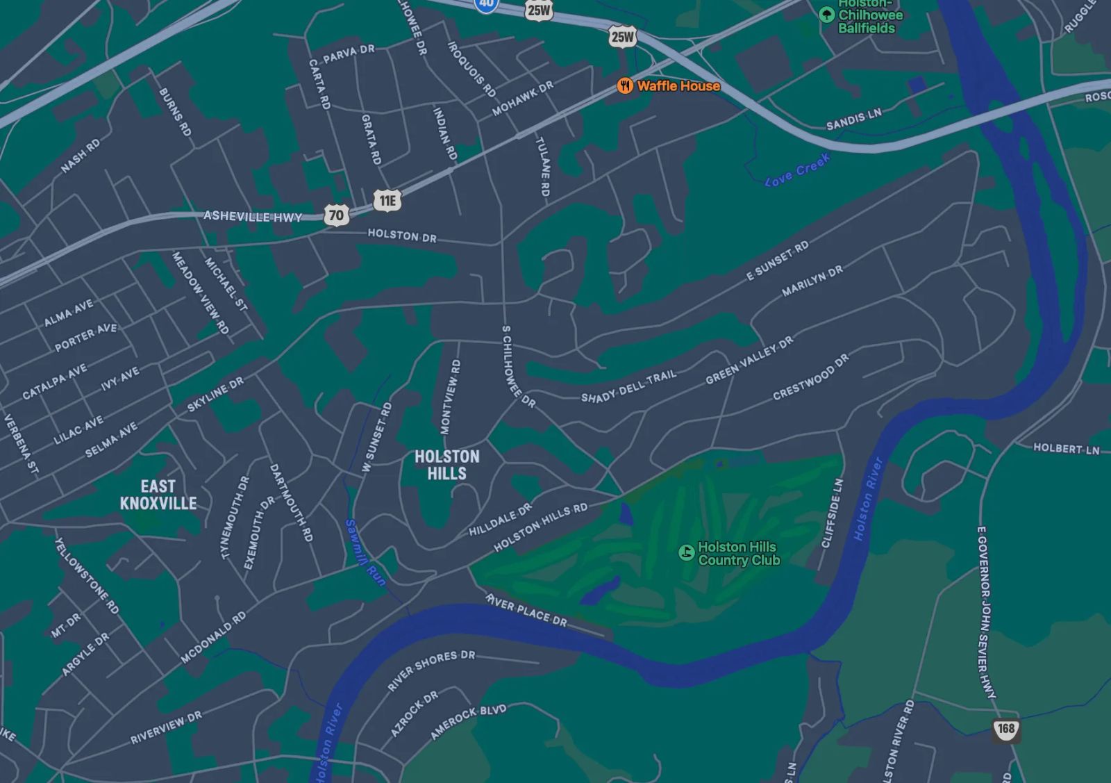 Map of Holston Hills