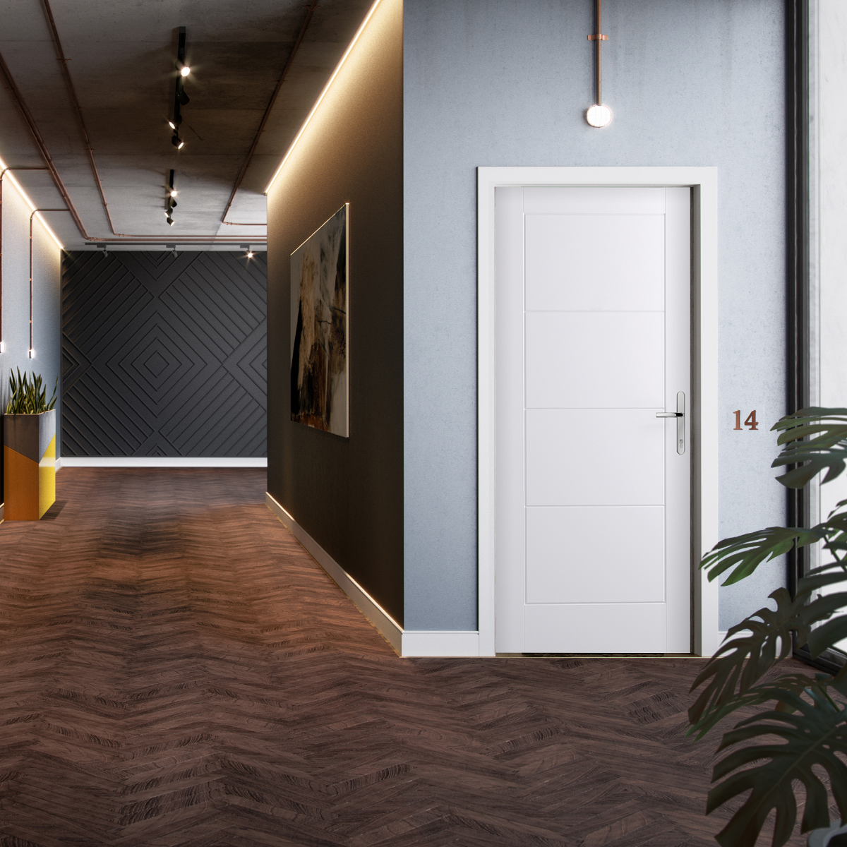 alton ladder door fd30 in hall