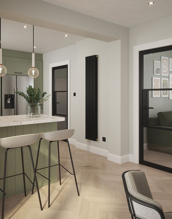 seattle 3 lite clear glazed door black in kitchen 2