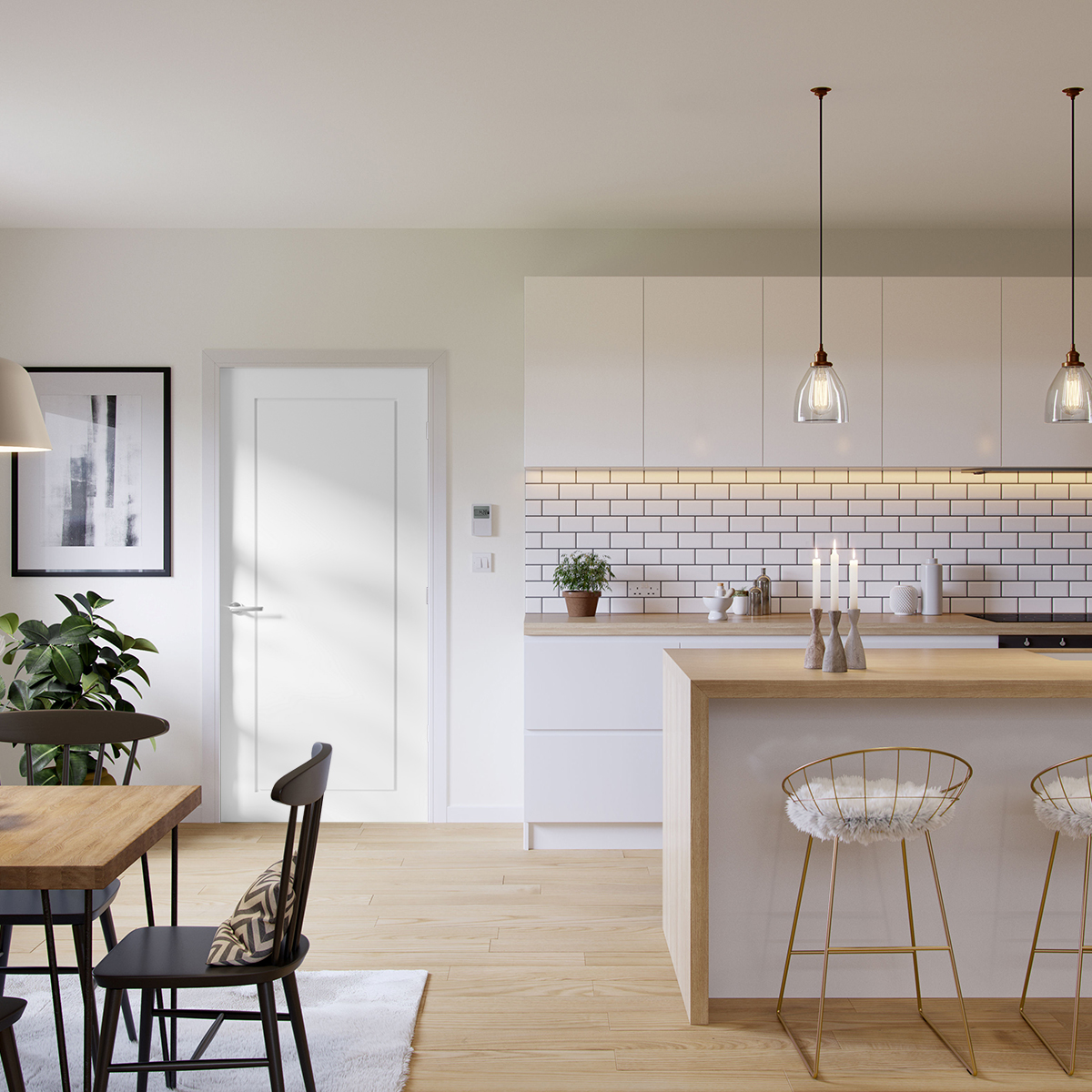 atlanta 1 panel door in kitchen