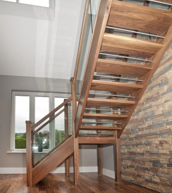 Closed String Open Riser Walnut Stairs closed string open riser walnut stairs