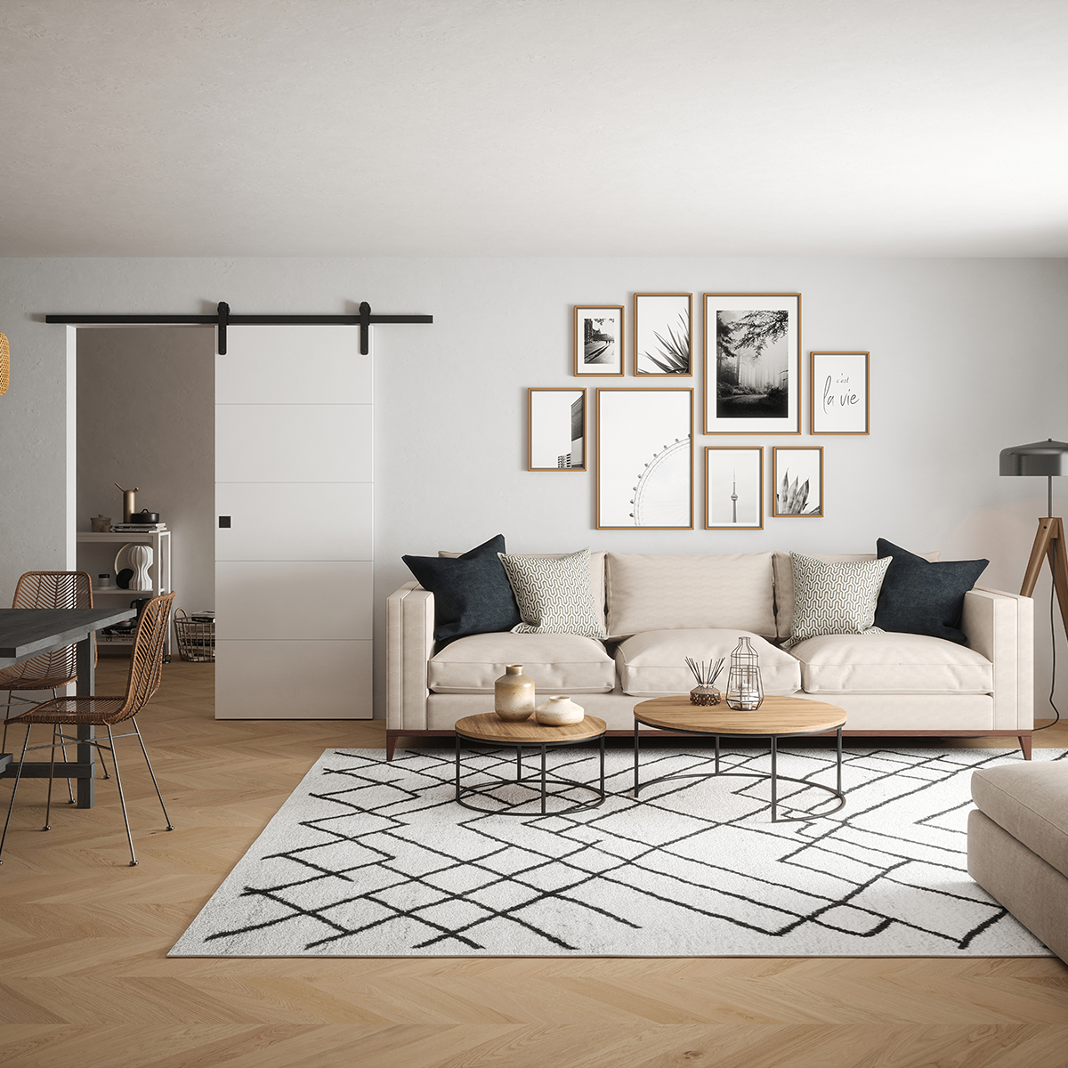 brookline 4 line horizontal door fd30 in living room