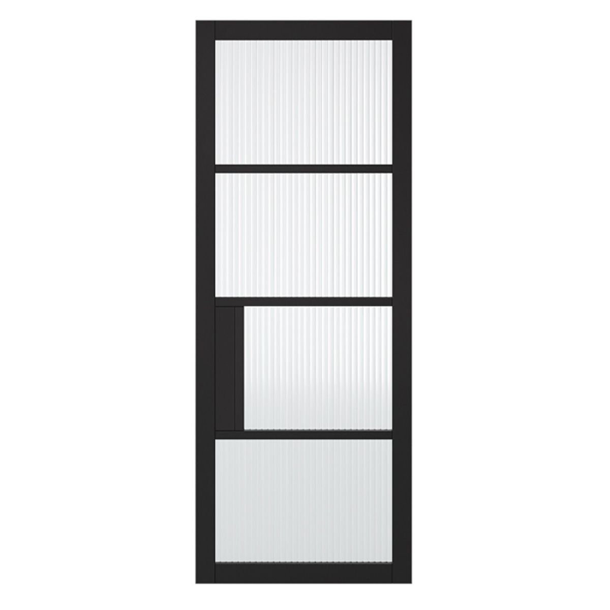 portland 4 lite reeded glazed door black