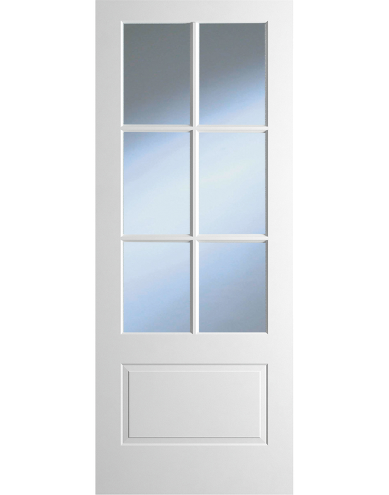 dover marina 1p6l glazed white primed door