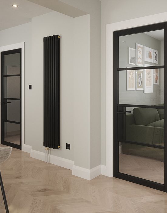 portland 4 lite clear glazed door black in kitchen 3