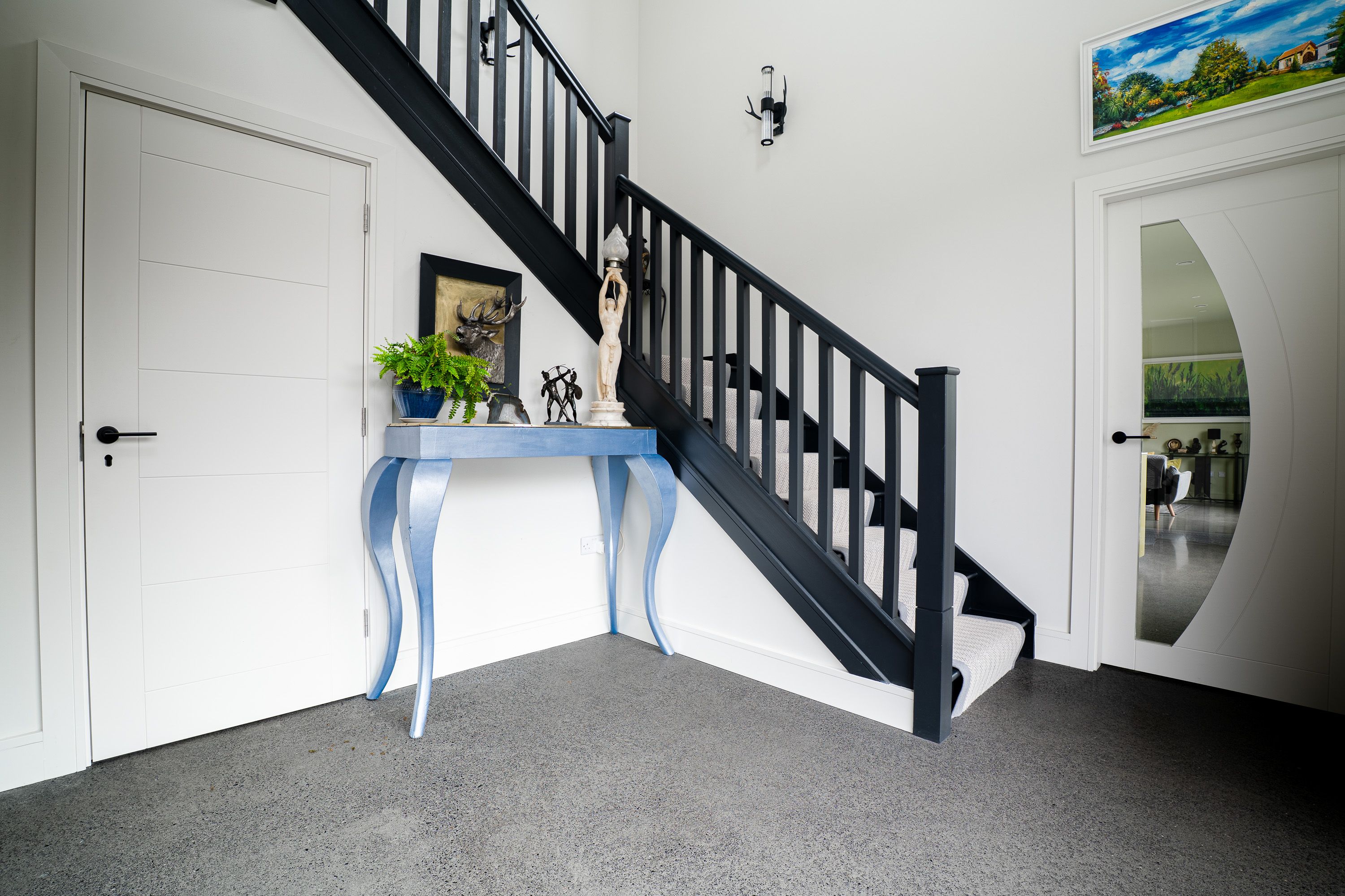 softwood stairs with plain square softwood banister