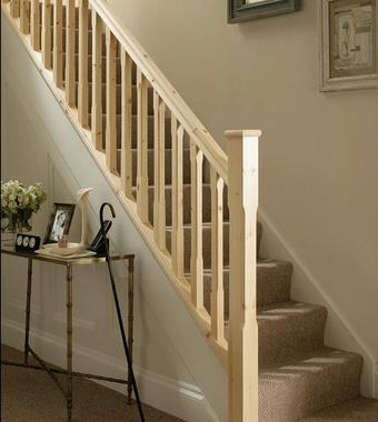 Bannister Kit - Chamfered - Red Deal Softwood square chamfer style banister